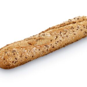 Um pão com sementes de gergelim