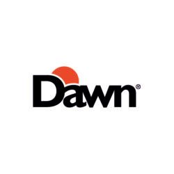 Logotipo da Dawn em um fundo branco