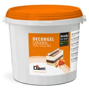 Um balde de caramelo decorgel dawn pronto para usar