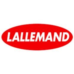 O logotipo da lallemand é vermelho e branco em um fundo branco.