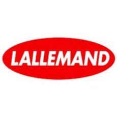O logotipo da lallemand é vermelho e branco em um fundo branco.