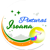 Logotipo de "Pinturas Isoana", que presenta un rodillo de pintura, los colores verde, naranja, azul y una media luna.