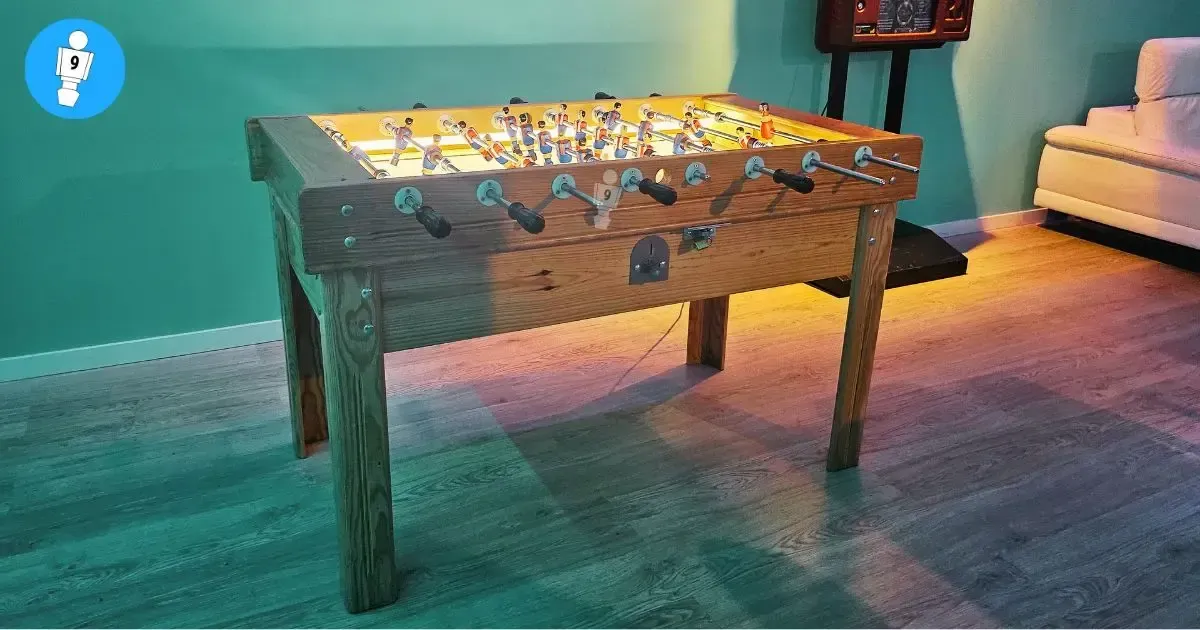 Alquiler futbolín con LED y personalización para stands en la feria  SIMA de IFEMA Madrid