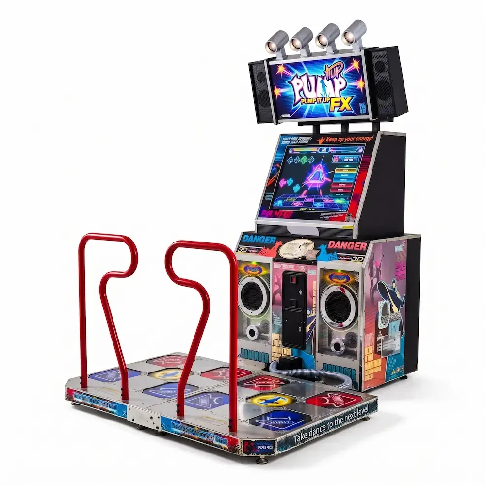 Alquiler de máquina de baile recreativa Pump It Up FX para eventos.