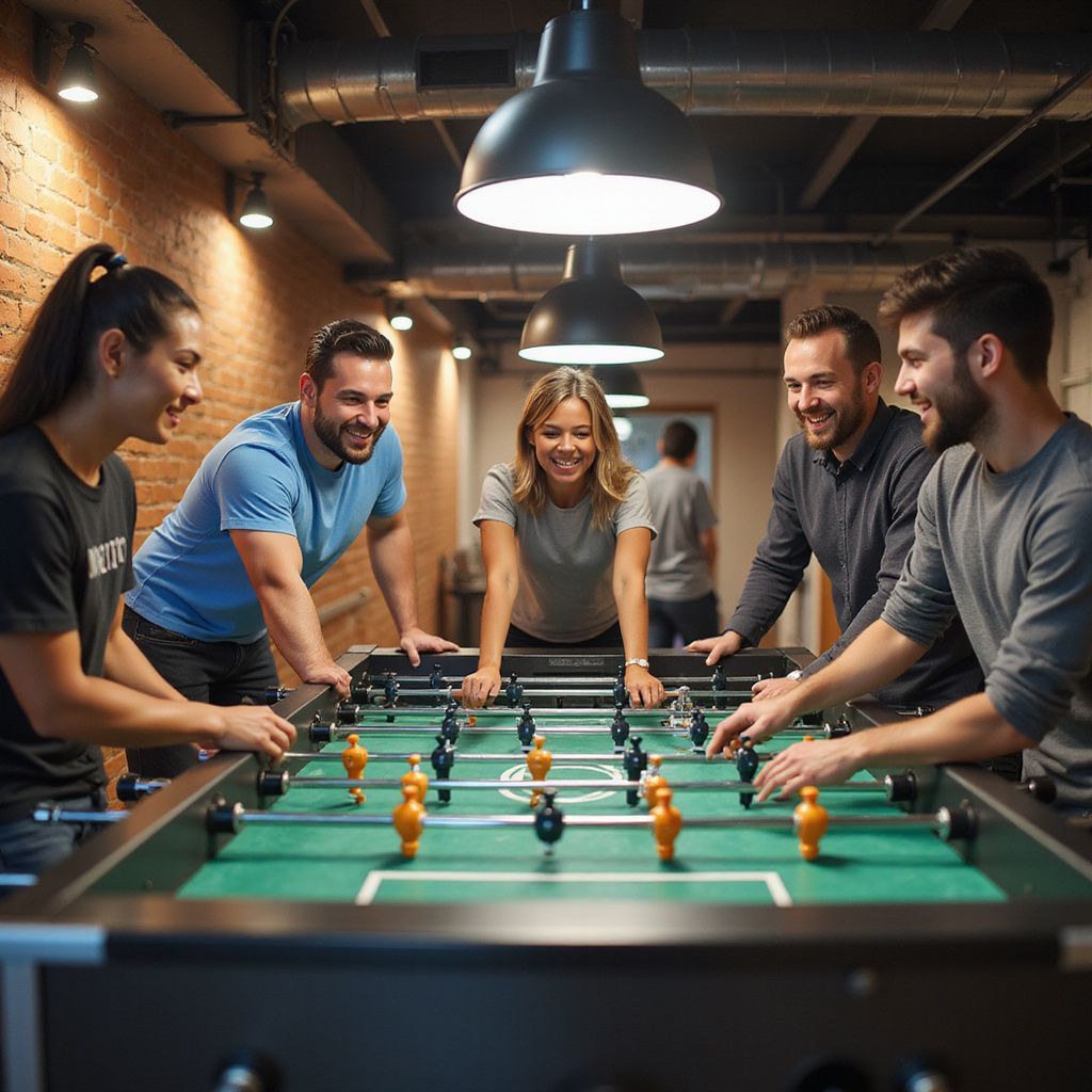 Futbolin en sala de descanso en emprresa