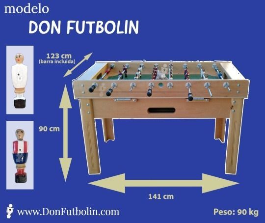 Futbolin Madrid Medidas