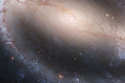 Eine Nahaufnahme einer Galaxie im Weltraum mit vielen Sternen