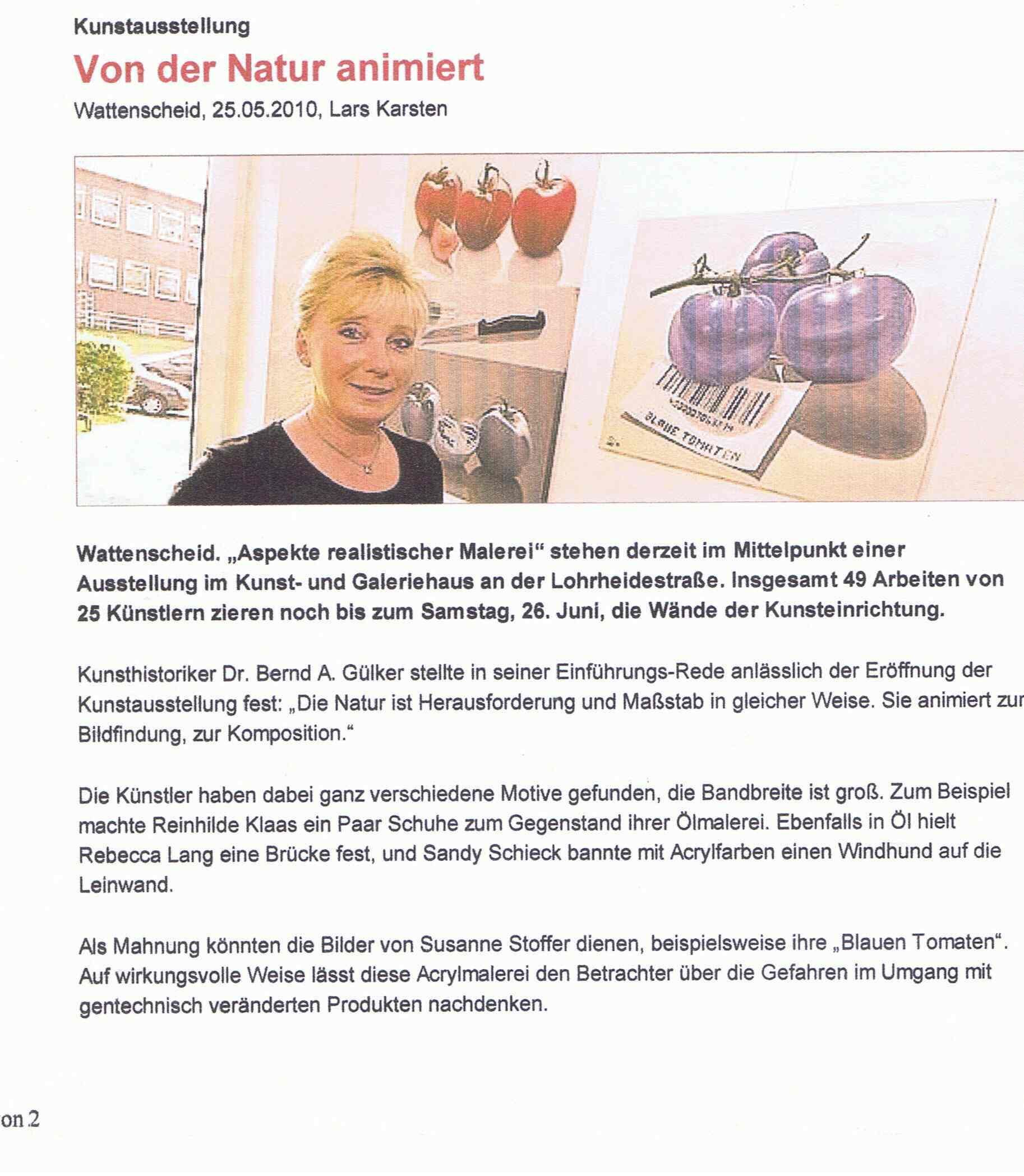 Zeitungsartikel Atelier Art Inn