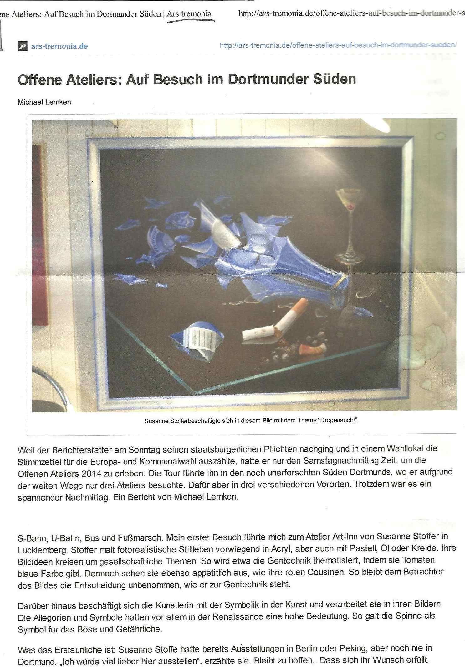 Zeitungsartikel Atelier Art Inn