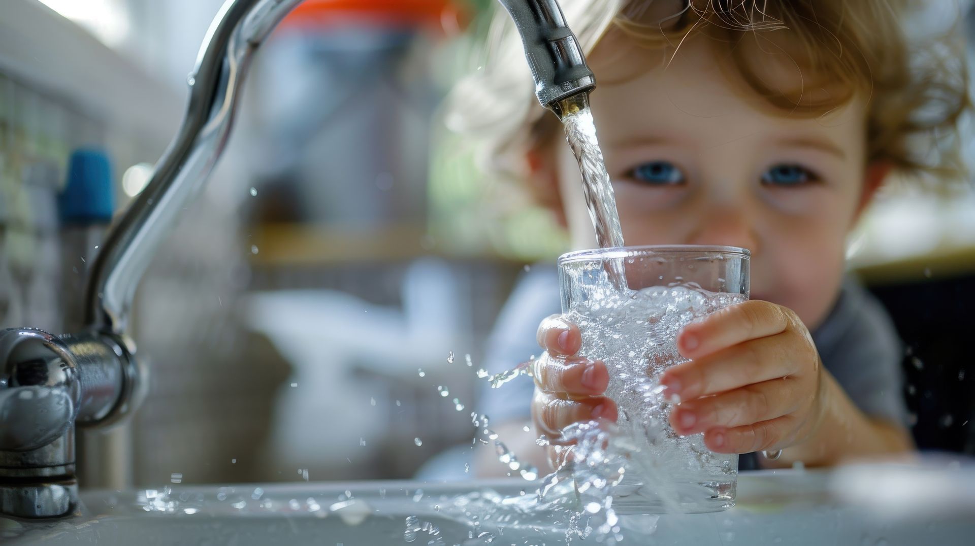 Enfant avec un verre d'eau 