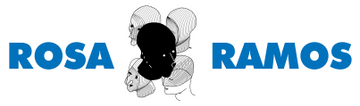Un logotipo para Rosa Ramos con el dibujo de una persona.