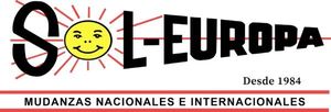 Logo for Sol-Europa, a moving company, featuring a smiling sun and text