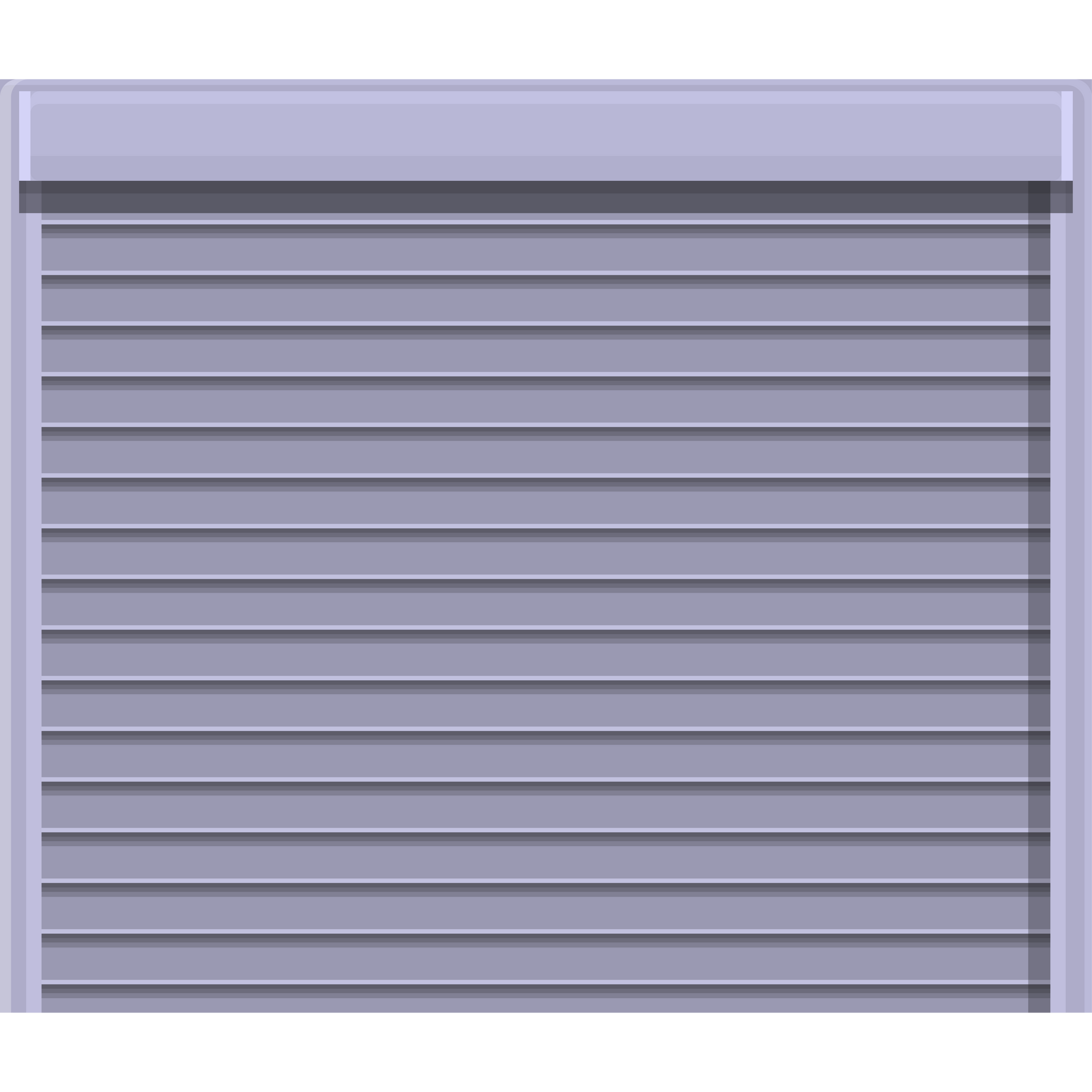 Volet roulant en métal gris, fermé, à lamelles horizontales.