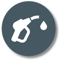 Fuel pump icon with a single drop of fuel.