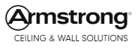 Das Logo von Armstrong Ceiling and Wall Solutions ist schwarz und weiß.