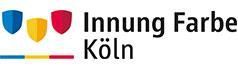 Ein Logo für Innung Farbe Köln mit einem rot-gelb-blauen Schild.