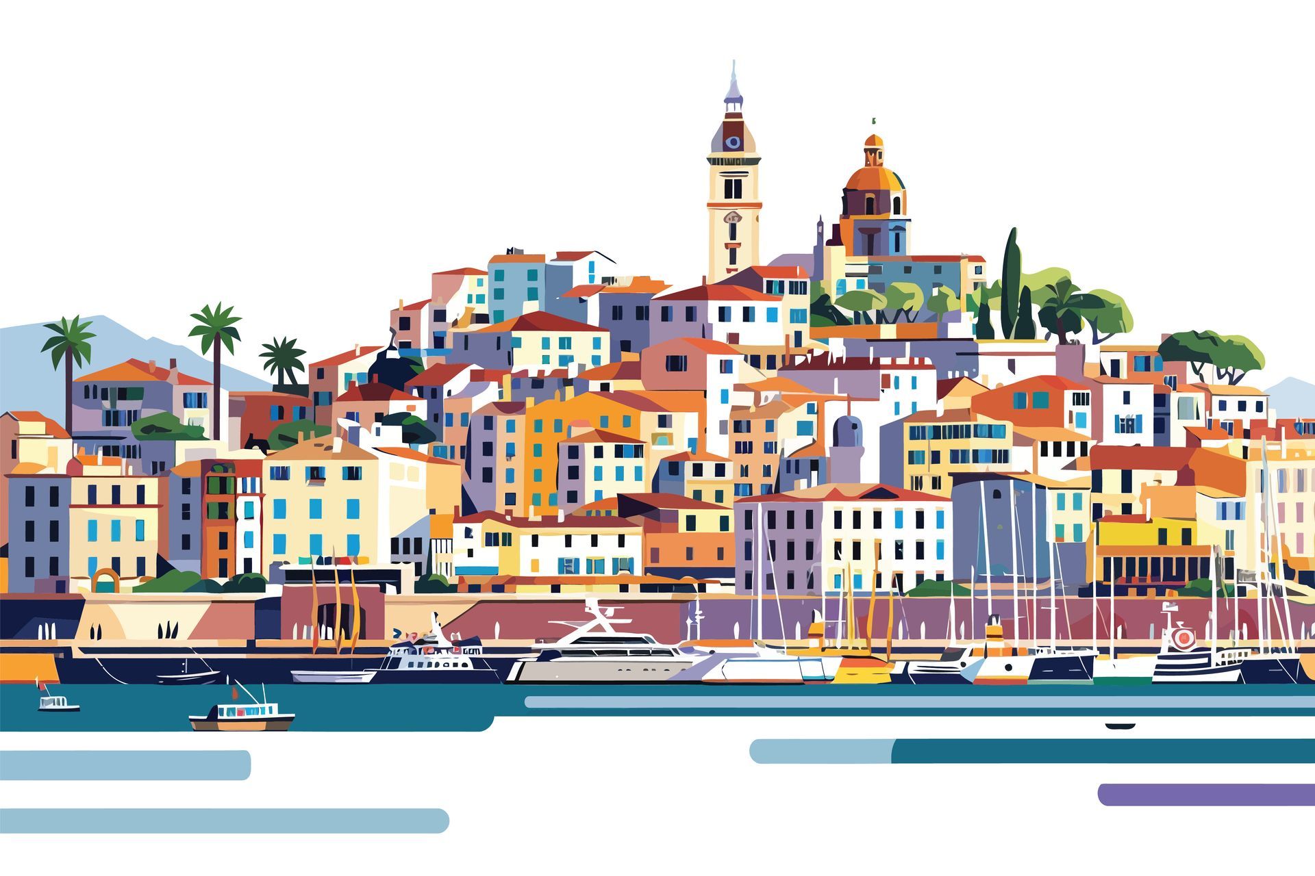 Dessin de la ville de Cannes