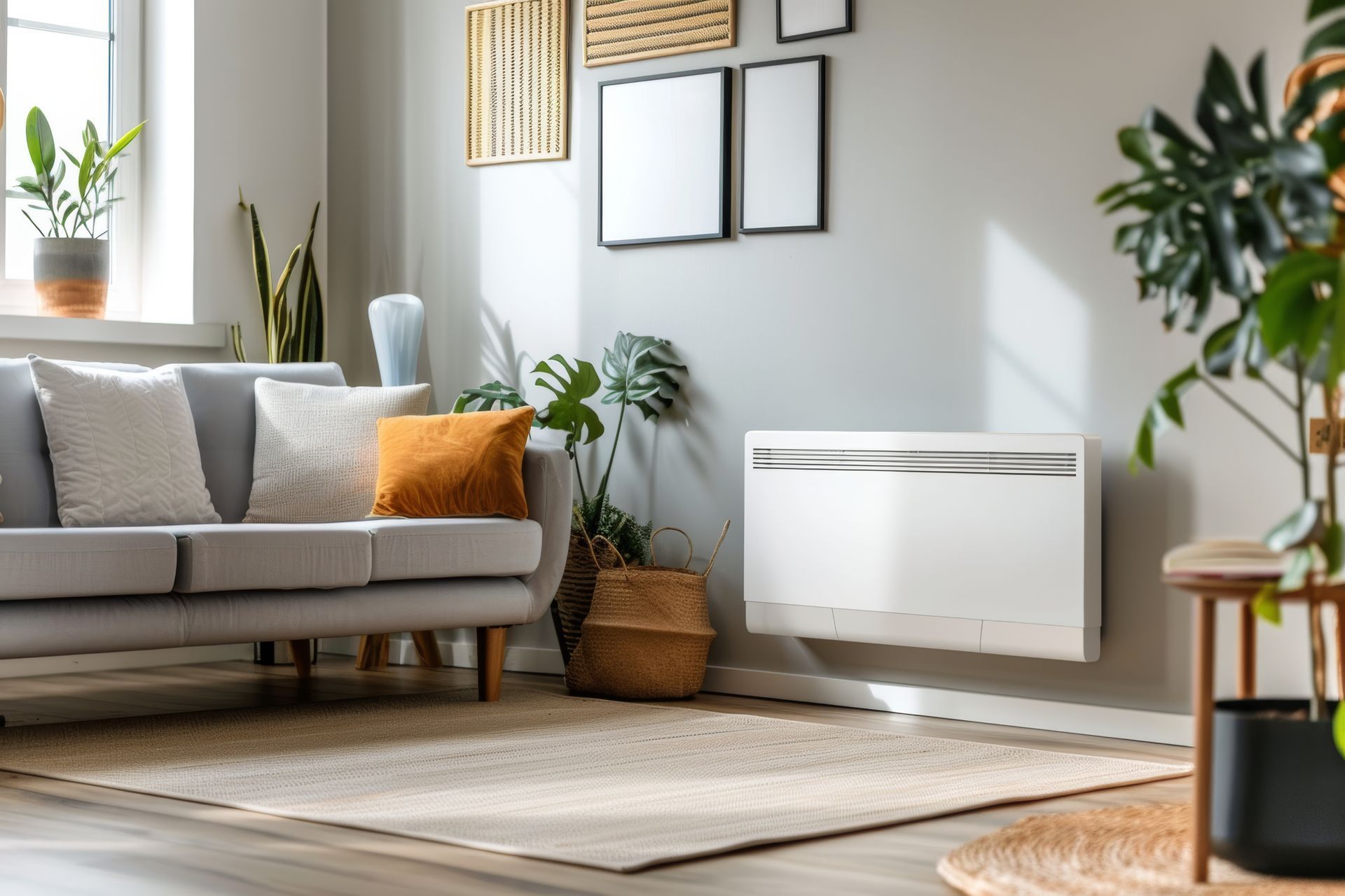 Salon avec un radiateur électrique