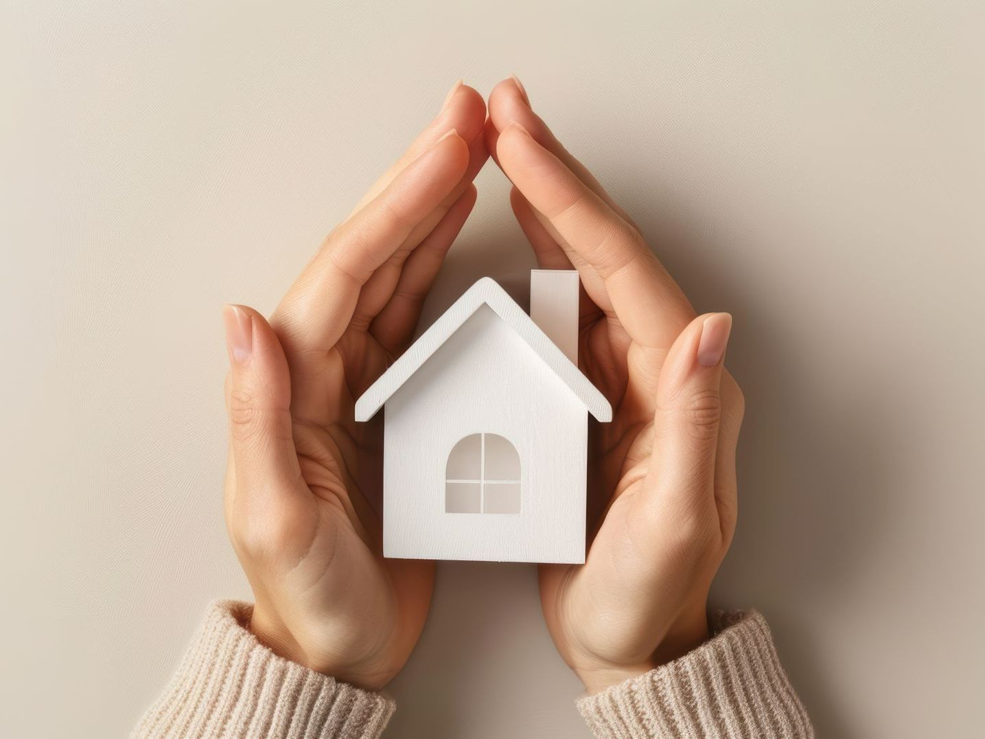 Deux mains entourant une maison