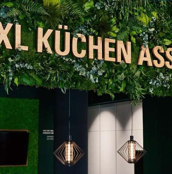 Installation von Bepflanzung an einer Wand