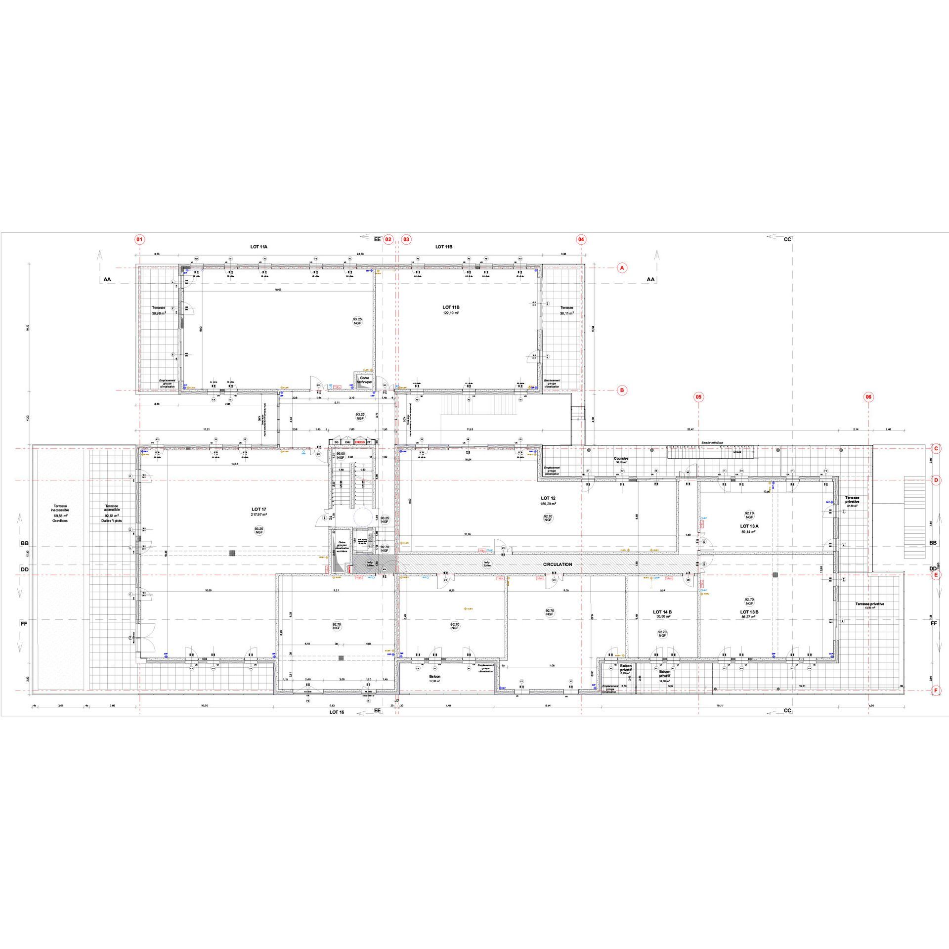 Plan du projet Hall Parc 1er étage
