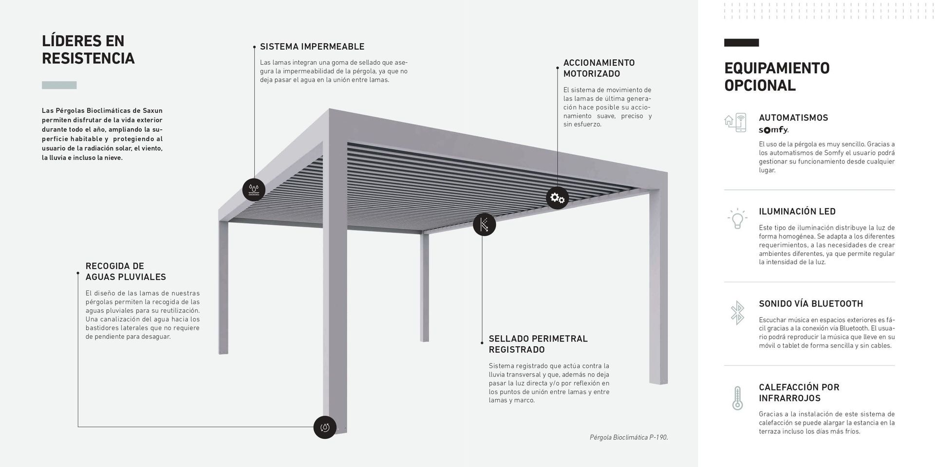 Un diagrama de una pérgola con ruedas sobre un fondo blanco.