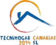 Un logotipo para una empresa llamada tecnihogar canarias 2014 sl