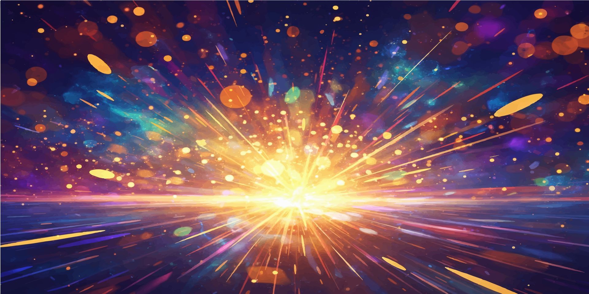 Éclat lumineux multicolore.