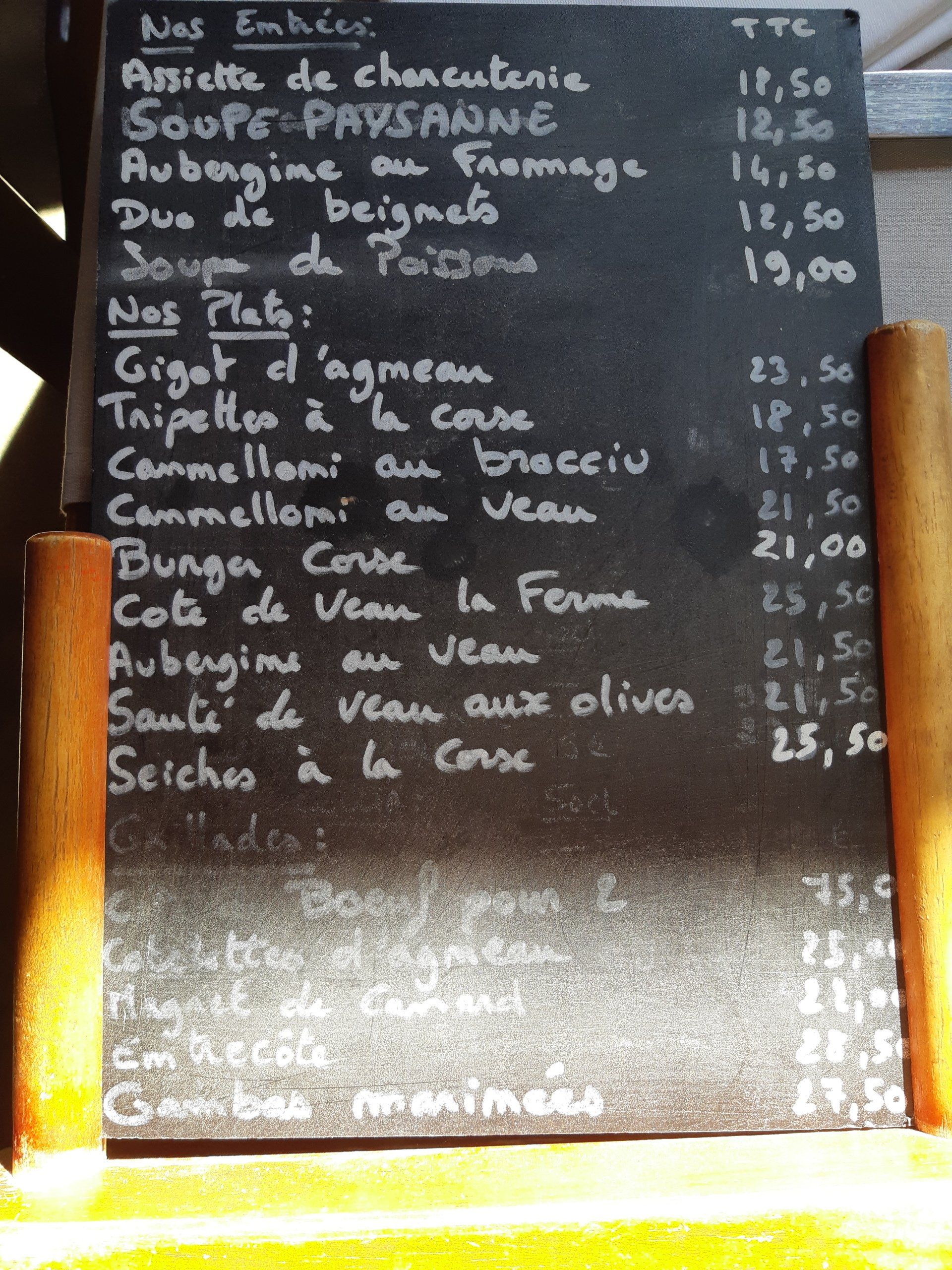 Nos plats et entrées