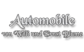 A black and white logo for automobile von willi und ernst blume