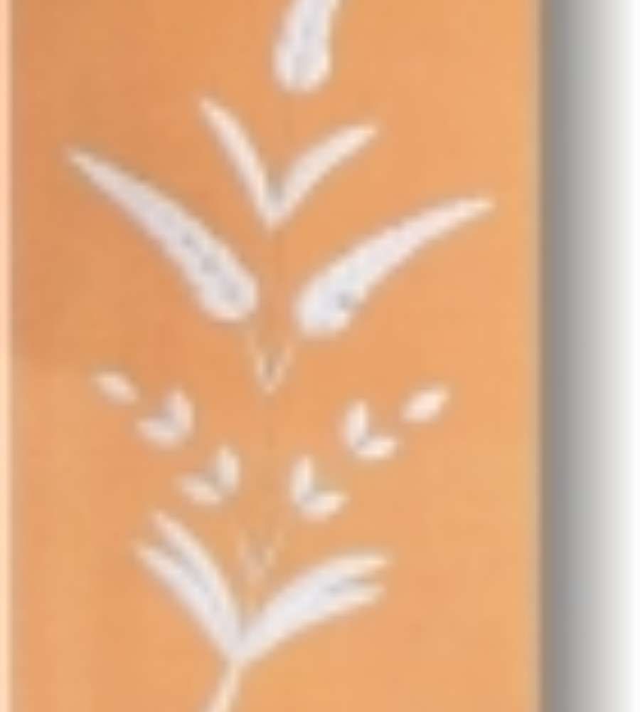 Una imagen de una planta con hojas blancas sobre un fondo naranja.