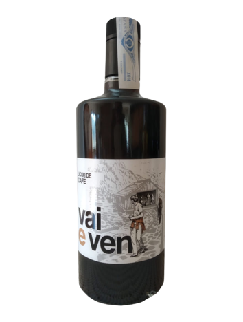 Una botella de ginebra vai e ven sobre un fondo blanco.