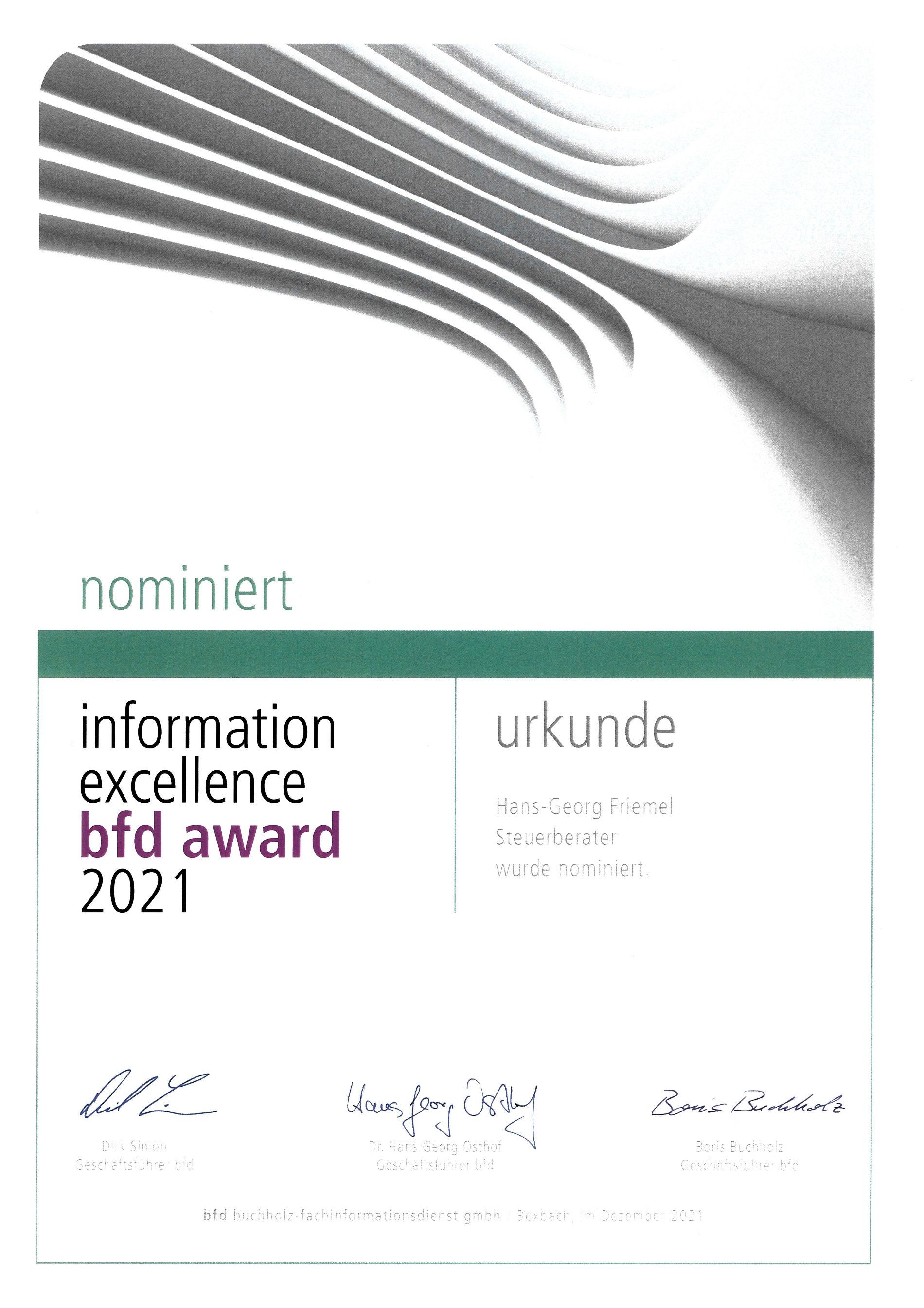 bfd Award 2021