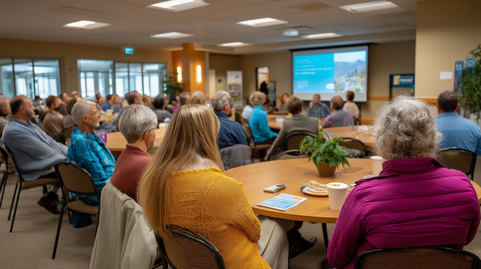 Une salle qui accueille du public.