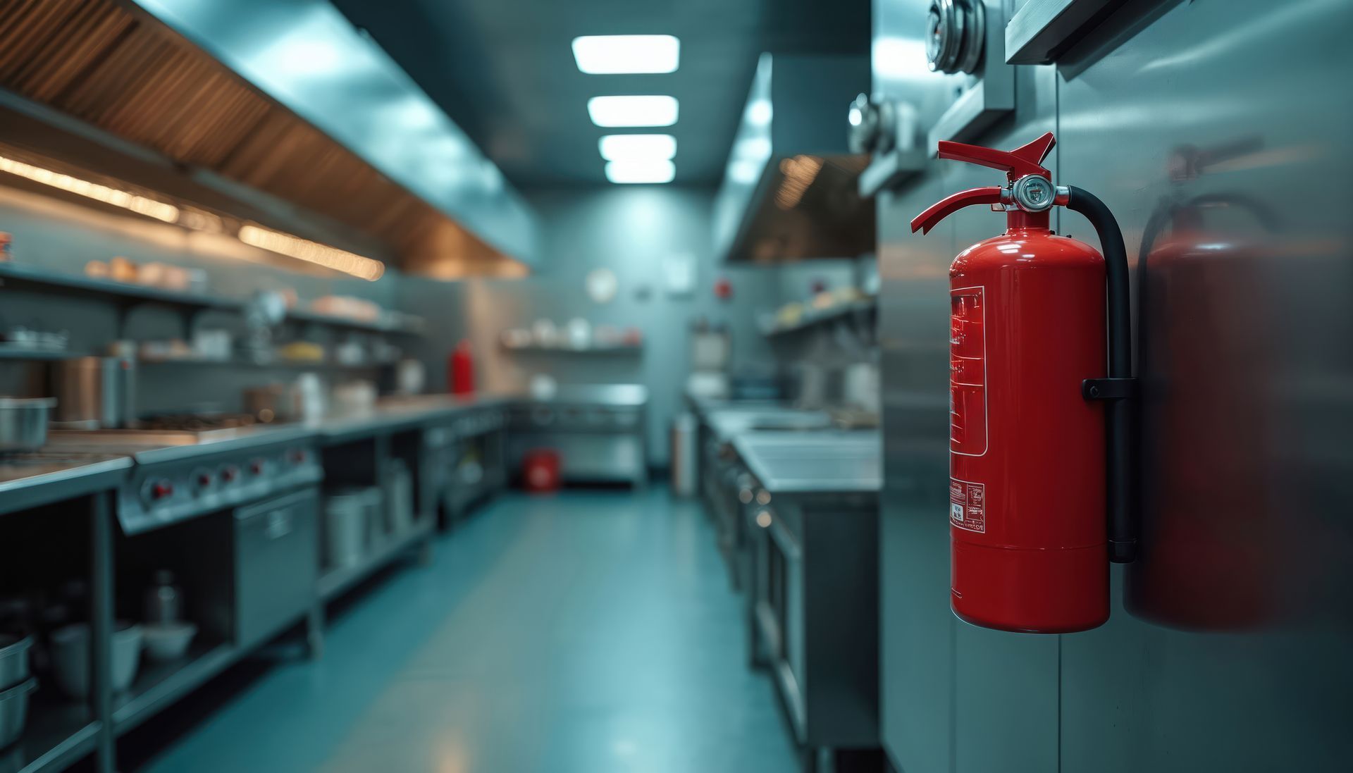 Une cuisine de cantine propre.