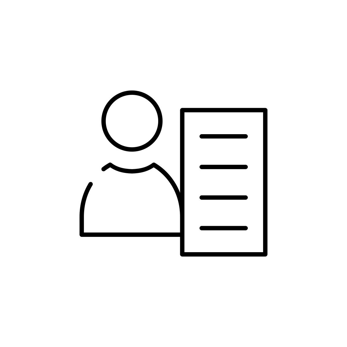 Une silouhette avec un document pour nos avantages