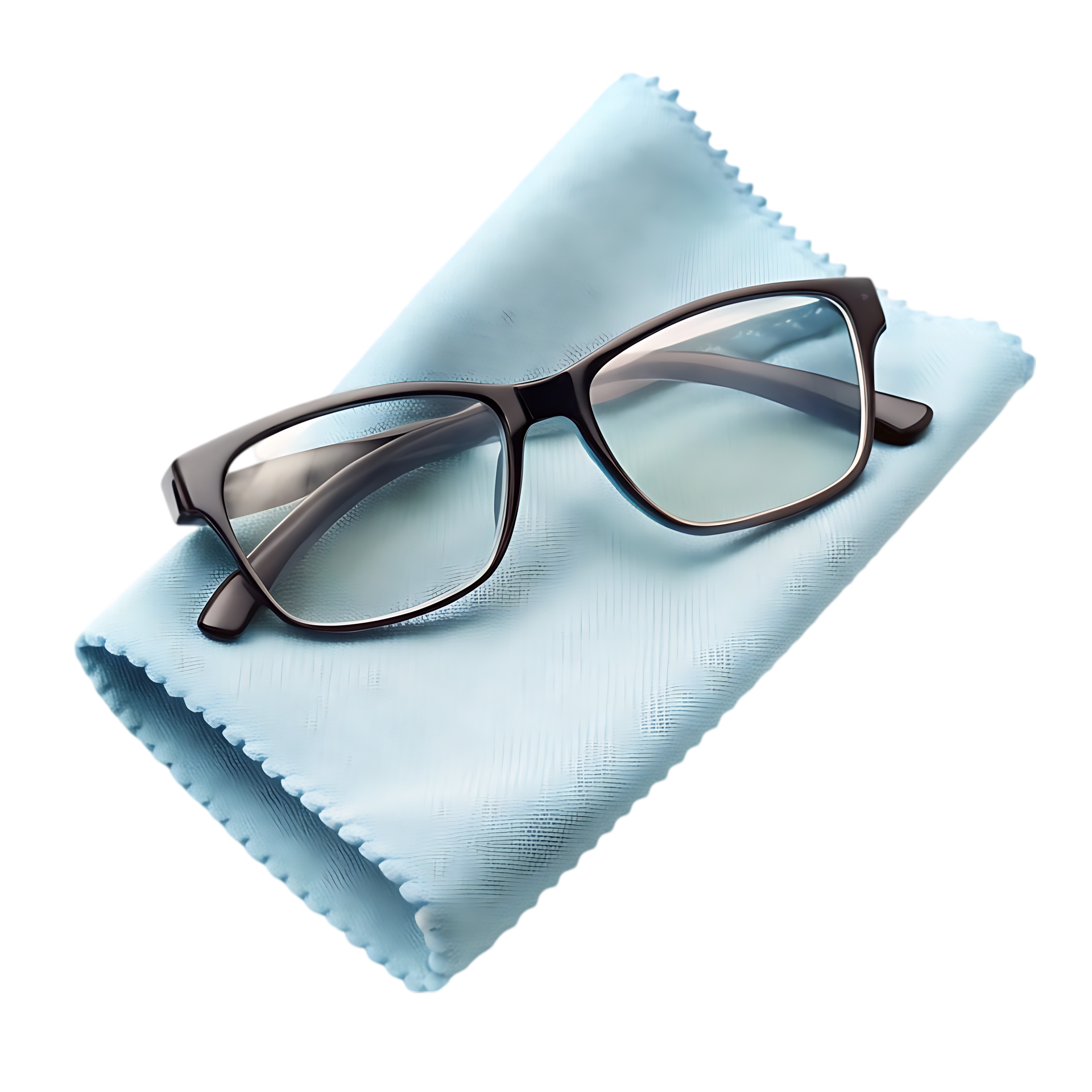 Des lunettes sur un tissu nettoyant