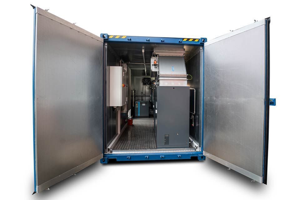 Container mit Lüftungsanlage