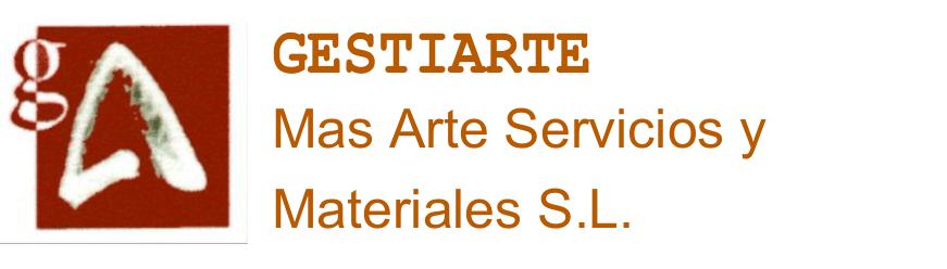 Logotipo para Gestiarte: un cuadrado rojo con una 'A' blanca y una 'g' marrón, texto 