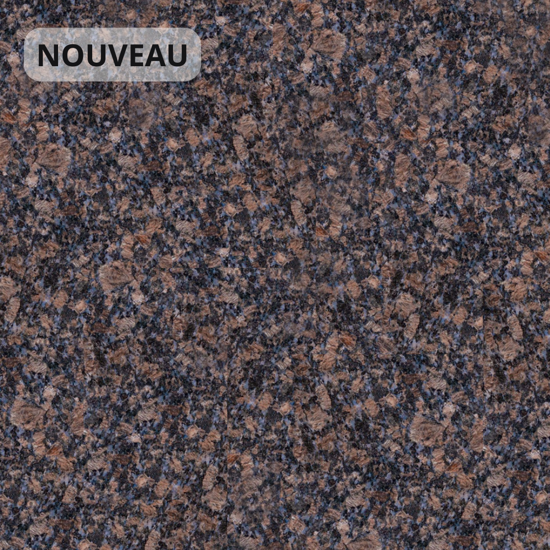 Granit de quartz marron et rouge.