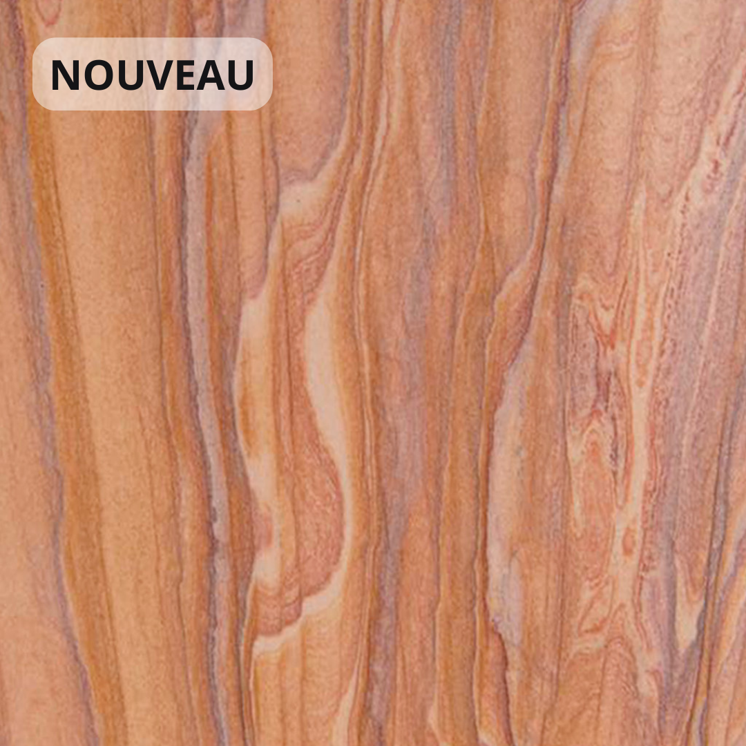 Pierre avec couleur de base marron-rouge-orange