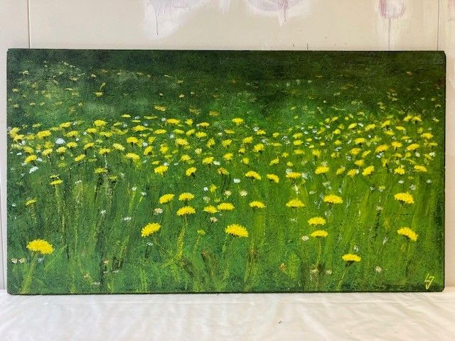 Gemälde von Künstlerin Joanna Li aus München mit rezyklierten Materialien