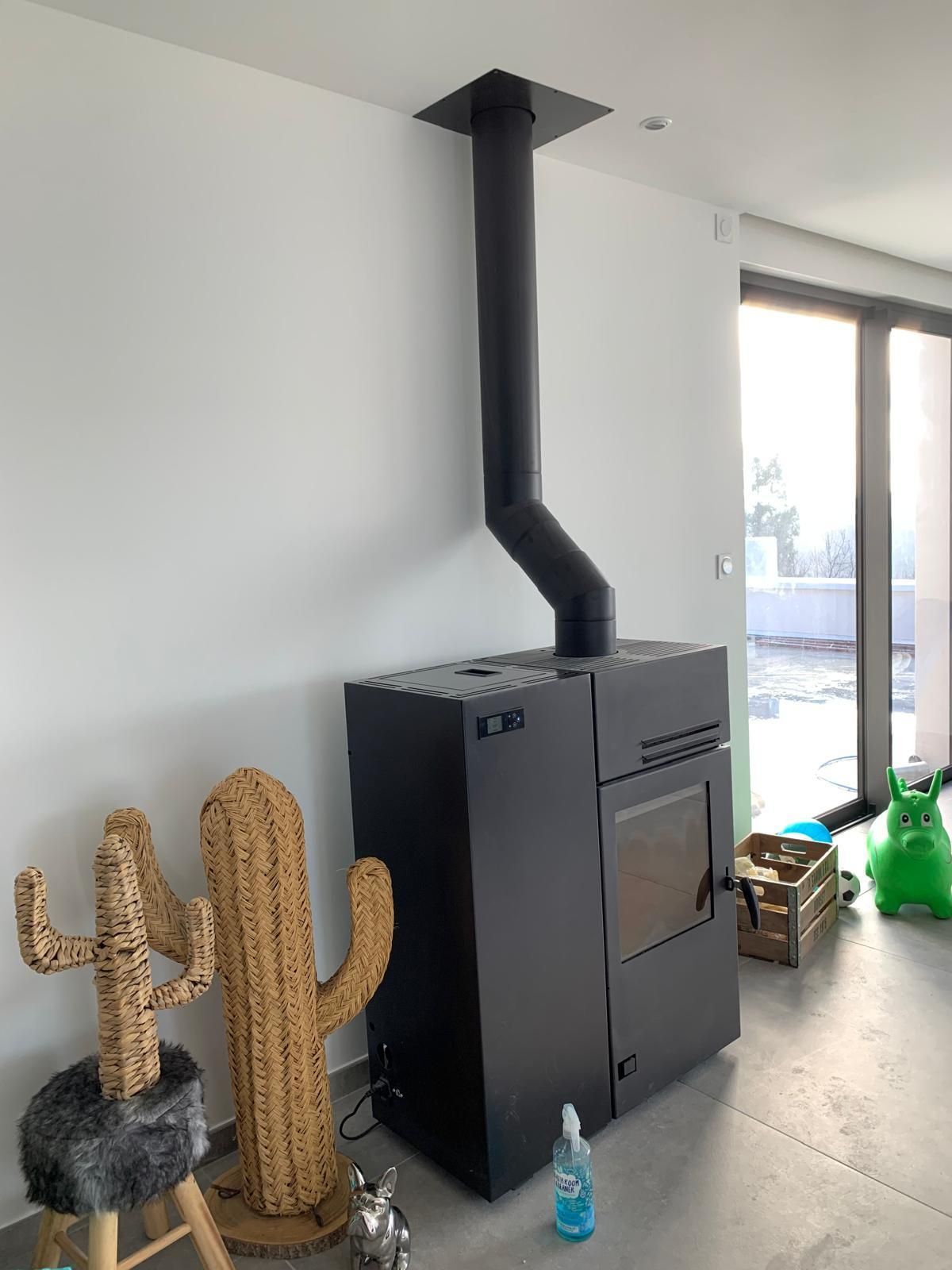 Poêle à bois dans un salon