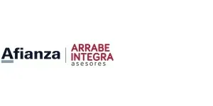 Logotipo de Afianza y Arrabé Integra Asesores en texto negro y rojo sobre fondo blanco.