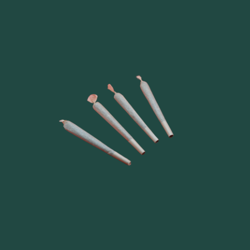 Quatre joints sont alignés sur un fond vert.