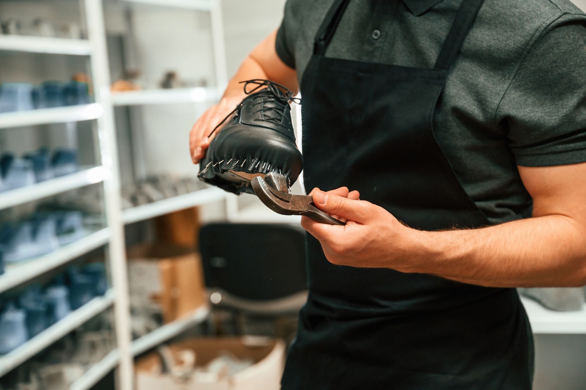Chaussure en cuir à semeller