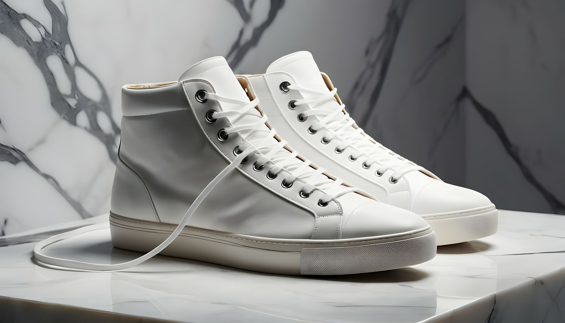 Sneakers blanches en cuir
