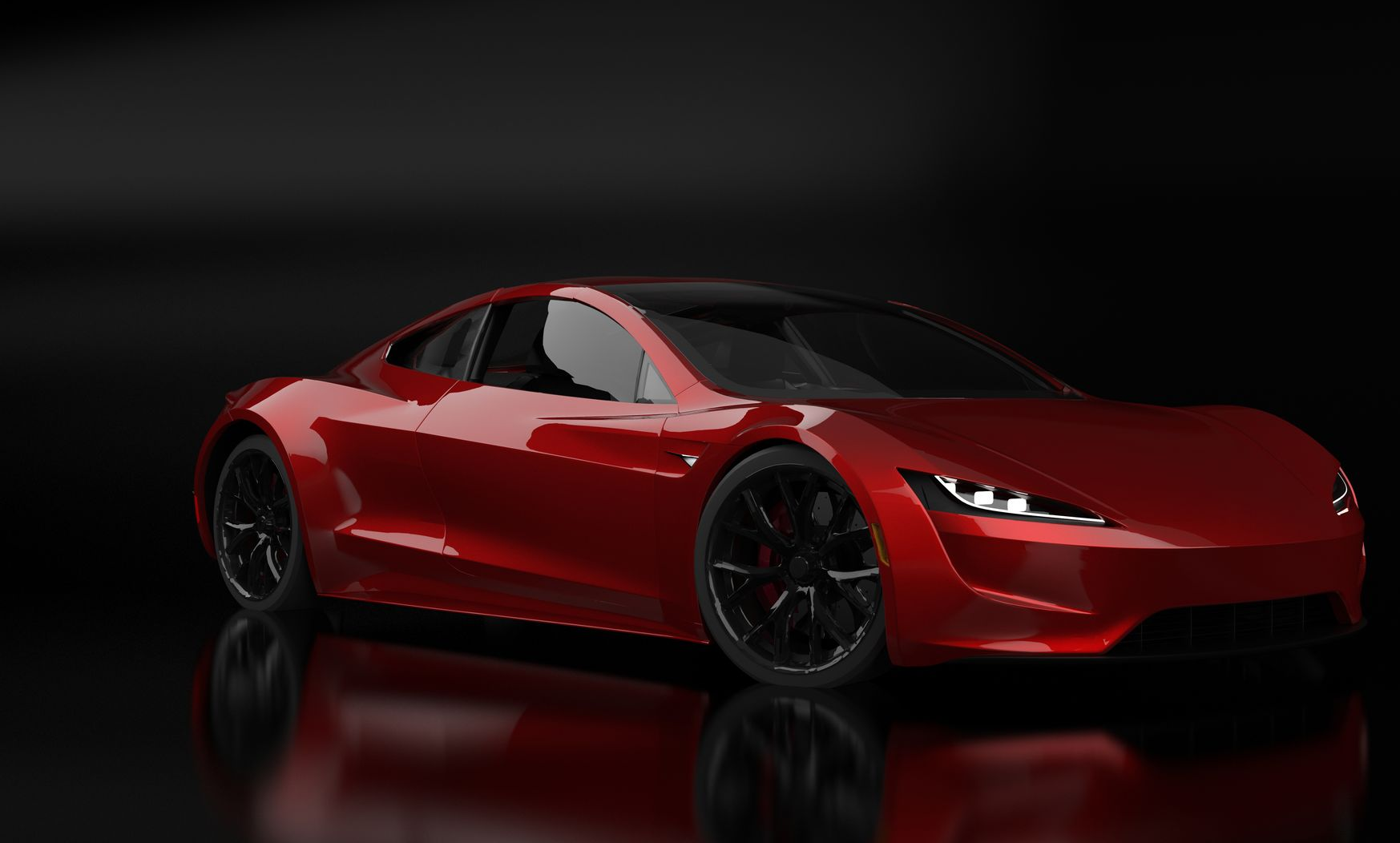 Une voiture de sport rouge.