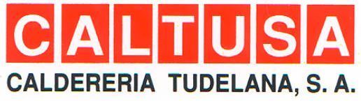 Un logotipo rojo y blanco para Caltusa Calderería Tudela SA