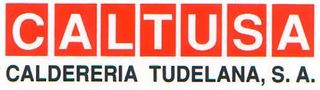 Un logotipo rojo y blanco para Caltusa Calderería Tudela SA